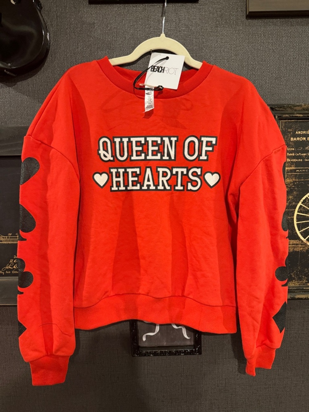 Beach Riot Red 'Queen of Hearts' Graphic Crewneck Sweatshirt